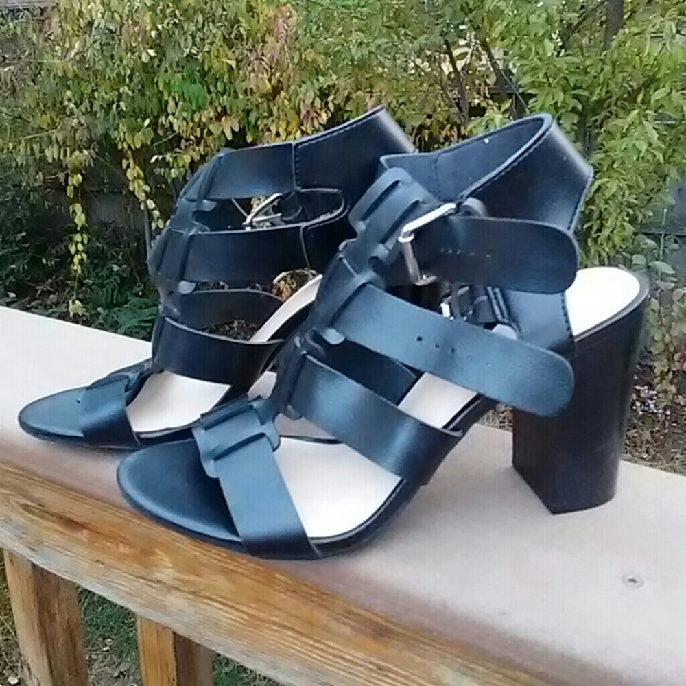 Strappy Chunky Stacked Heels